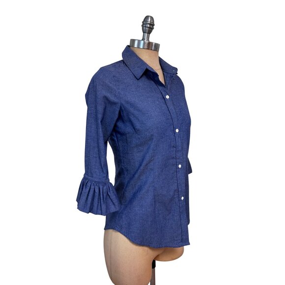 Gretchen Scott Priss Blouse Chambray size XS - Picture 5 of 7